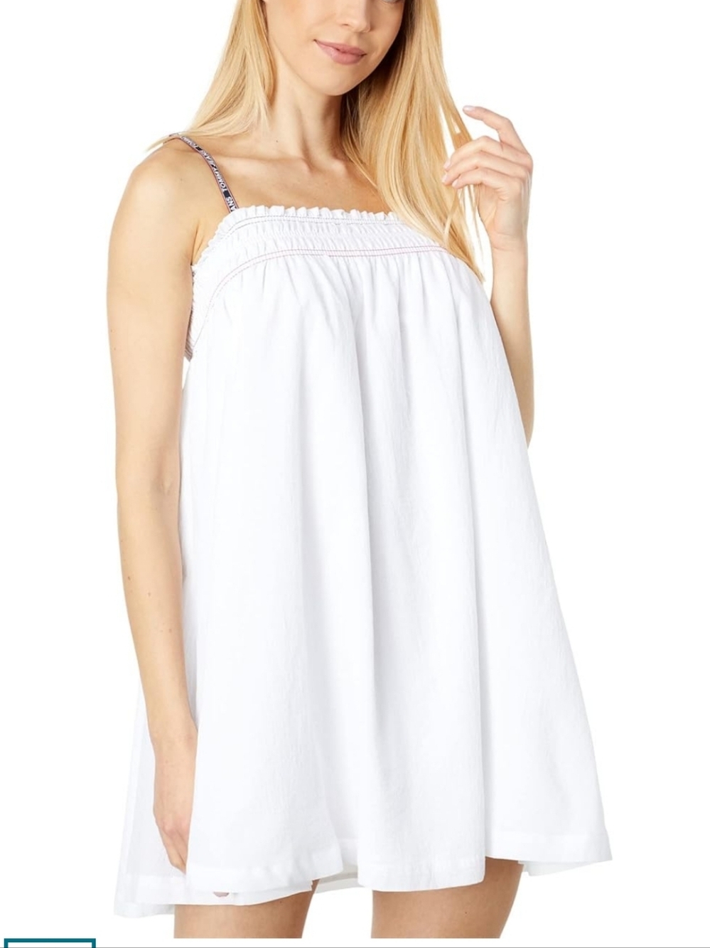 Tommy Jeans Women's White Smocked Babydoll Sundress